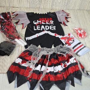 Zombie Cheerleader Drear Leader Halloween Costume Size Small 5-7 Years - New